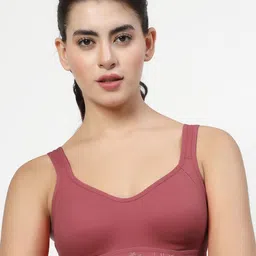 LILY Women Pack of 2 Full Coverage Non Padded Seamless Workout Bra image 5