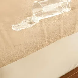 wakefit Beige Textured Breathable Single Noiseless Fitted Mattress Protector image 3