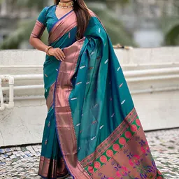 all about you Woven Design Zari Paithani Saree-image-67