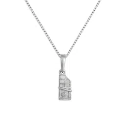 925 SILLER Girls Sterling Silver Rhodium-Plated Contemporary Pendant With Chain-image-8