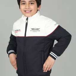 Cantabil Boys Colourblocked Puffer Jacket with Patchwork image 5