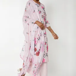 max Women Floral Printed Kurta with Palazzos & With Dupatta image 4