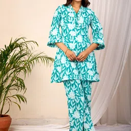 Le Mec Printed Pure Cotton Tunic With Trousers Co-Ords-image-23