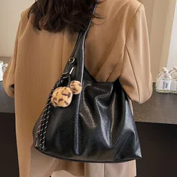 KPOP Women Solid Structured Shoulder Bag with Pouch-image-8