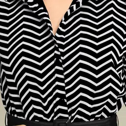 Raiyani Fashion Striped Applique Georgette Fit & Flare Midi Dress image 4