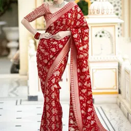 Moda Rapido Woven Design Zari Silk Blend Banarasi Saree image 2