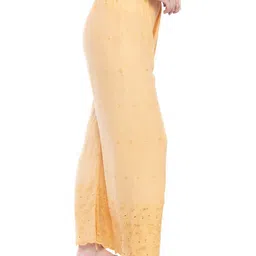 A R SILK DUPATTA HUB Women Embroidered Flared Chikankari Palazzos image 3