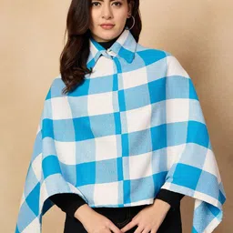 InWeave Women Checked Poncho-image-6