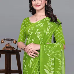 Zenophily Floral Printed Pure Georgette Saree-picture-26