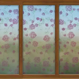 INDIAN ROYALS Green & Purple Floral Printed Self-Adhesive & Durable Window Sticker-picture-41