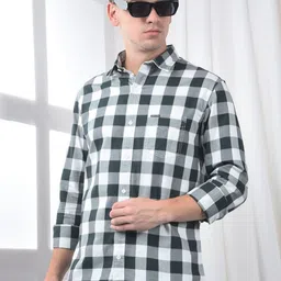 Canary London Men Smart Slim Fit Tartan Checks Checked Casual Shirt image 2