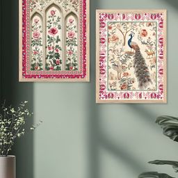 Kotart Brown & Pink 2 Piece Wood Abstract Wall Paintings-picture-28