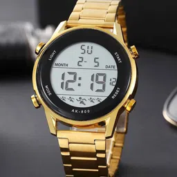 PAPIO Men Dial & Bracelet Style Straps Digital LED Backlight Watch DIGITAL-031 GOLD image 2