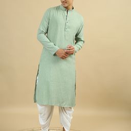 TATTVA Men Striped Regular Pure Cotton Kurta with Pyjamas-picture-35