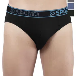 Sporto by Macho Men Pack Of 4 Mid Rise Basic Briefs Sporto_M1010-B1-CH1-Dnm1-Olv1-S-picture-20