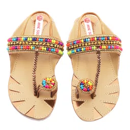 Mine Sole Beaded Kolhapuri Chappal - Multi Color image 4