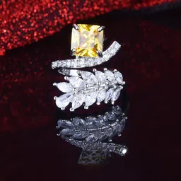 Designs & You Silver-Plated Stone-Studded Finger Ring-picture-39