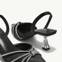 PURPLEHUNT Women Printed PU Kitten Mules with Bows image 5