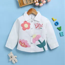 Toonyport Girls Floral Embroidered Casual Shirt-image-7