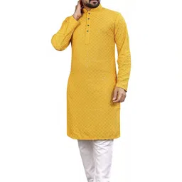 Krudha Fashion Men Chevron Thread Work Kurta image 4