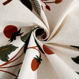 Arrabi Cream-Coloured & Red Floral 300 TC King Bedsheet with 2 Pillow Covers image 3