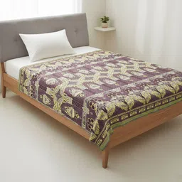 TUNI MANI Maroon & Maroon Ethnic Motifs Heavy Winter 400 GSM Blanket-image-24