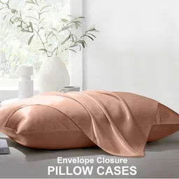 THE LINEN COMPANY Rose Gold 300 TC Single Bedsheet with 1 Pillow Covers image 3