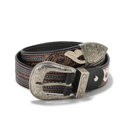 HHSK Unisex Embellished Leather Belt With Tang Closure image 3