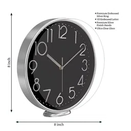 RANDOM Silver-Toned & Black Round Analogue OK To Wake Contemporary Foiling Wall Clock image 4