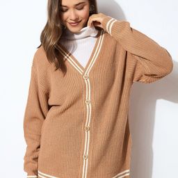 SASSAFRAS Women Acrylic Front-Open Oversized Sweater-picture-30