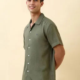 Allen Solly Men Relaxed Fit Solid Cuban Collar Pure Cotton Casual Shirt image 5