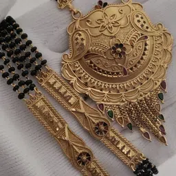 V.K.PAYAL.JEWELLERY Gold-Plated Artificial Beaded Mangalsutra-picture-12