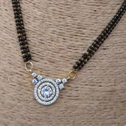 Wynona Gold Plated Stones Studded & Beaded Mangalsutra image 1