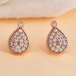 NAMAN ARTS Women Teardrop Shaped Studs Earrings-image-76