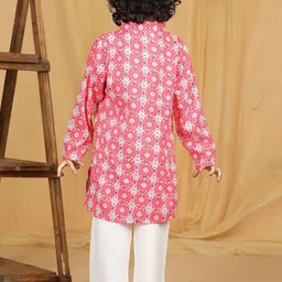 Cutiekins Boys Floral Printed Regular Kurta with Pyjamas image 2