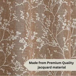 GEET CREATIONS Brown Set of 2 Floral Room Darkening Door Curtain image 5