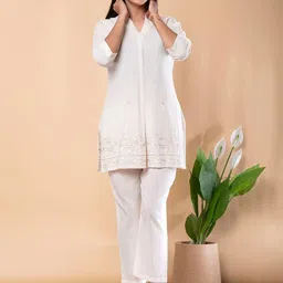 Readiprint Embroidered Pure Cotton Tunic With Trousers Co-Ords image 3
