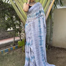 KALINI Tie and Dye Pure Chiffon Ready to Wear Saree image 5