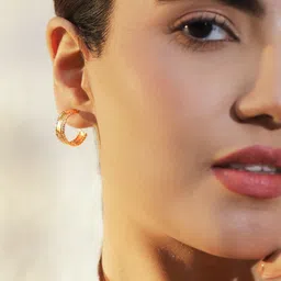 Rubans Set Of 6 18K Gold Plated Circular Half Hoop Earrings image 4