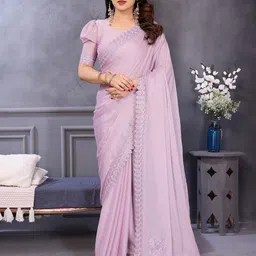 Panzora Women Embellished Sequinned Silk Blend Saree-image-20