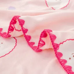 JC HOME Pink & White Cartoon Characters Printed AC Room 300 GSM Single Bed Blanket image 5