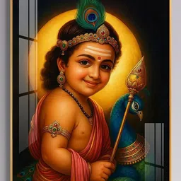 THE NEXT DECOR Multicoloured Glass Religious Wall Paintings-picture-42