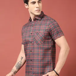 THE BEETEL HOUSE Men Relaxed Tartan Checked Casual Shirt image 4
