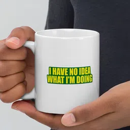 Mr UVD White & Yellow Typography Printed Ceramic Mug image 4