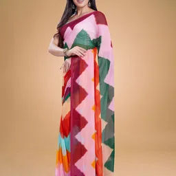 Rani Saahiba Leheriya Poly Chiffon Leheriya Saree image 2