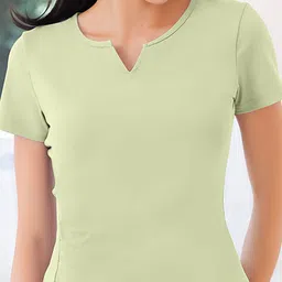 LULU & SKY Solid V-Neck Casual Top image 2