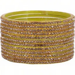 zsp Yellow Glass Artificial Stones Bangle image 2