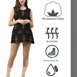 rocksy 3/4th Capri leggings Women Beige, Orange Capri image 5