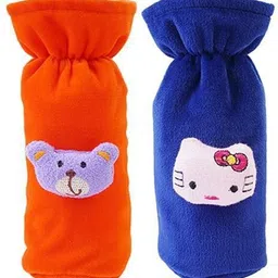 da anushi Soft Plush Stretchable Baby Feeding Bottle Cover Easy to Hold Strap With Cute Animated Cartoon|Suitable for 130-250 Ml Feeding Bottle(Dark Pink-Yellow)-picture-15