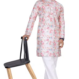 valaki Men Printed Cotton Blend Straight Kurta image 3